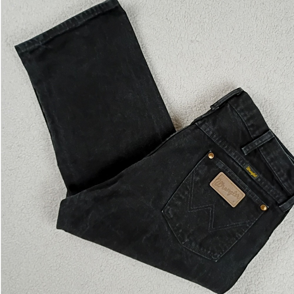 Vintage Wrangler Cowboy Cut Jeans Mens 34x34 Black USA Made Rodeo Riding 13MWZWK